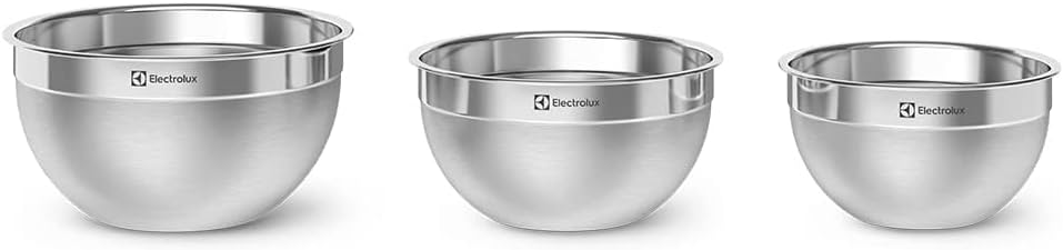 Conjunto de Bowls Tigelas de Inox com Tampa Plástica Electrolux, 