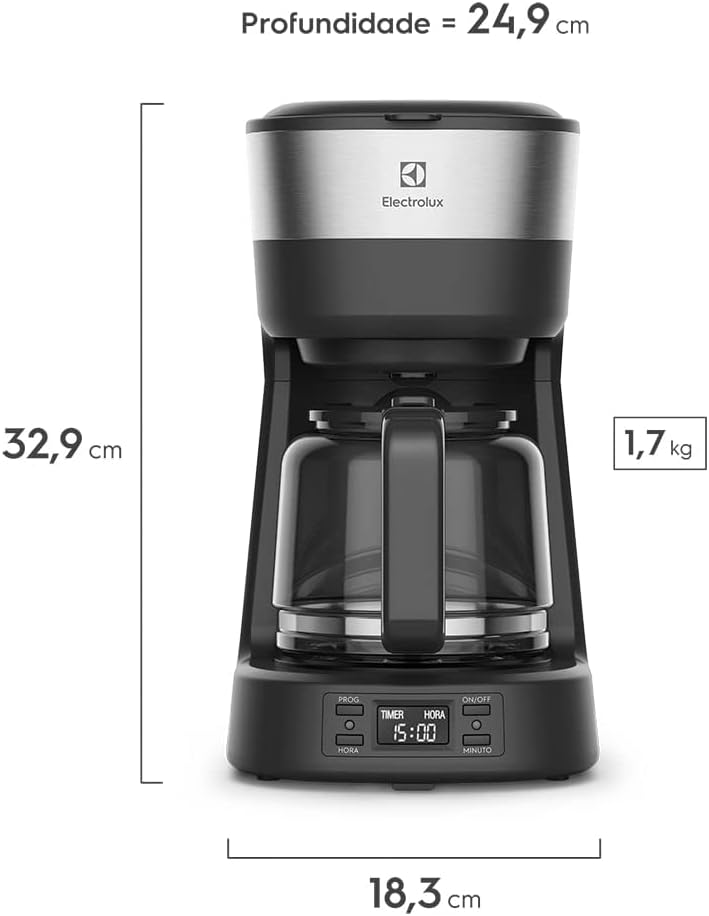 afeteira Eletrica Electrolux Programavel Com Timer 30 Xicaras Experience Ecm 25