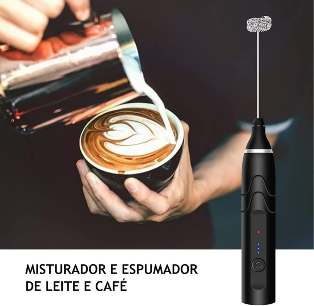 Mini Mixer Portátil Misturador de Bebidas Batedor Espumador de Leite USB Recarregável Cozinha Cafe Ovo