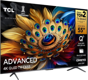 TCL QLED TV 55” C655 4K UHD GOOGLE TV DOLBY VISION ATMOS