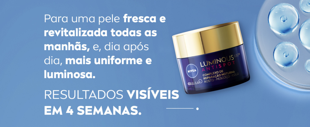 NIVEA Tratamento Facial Complexo de Reparação Noturna Luminous 630 - Proporciona hidratação intensa durante a noite e reduz marcas escurecidas - 50ml